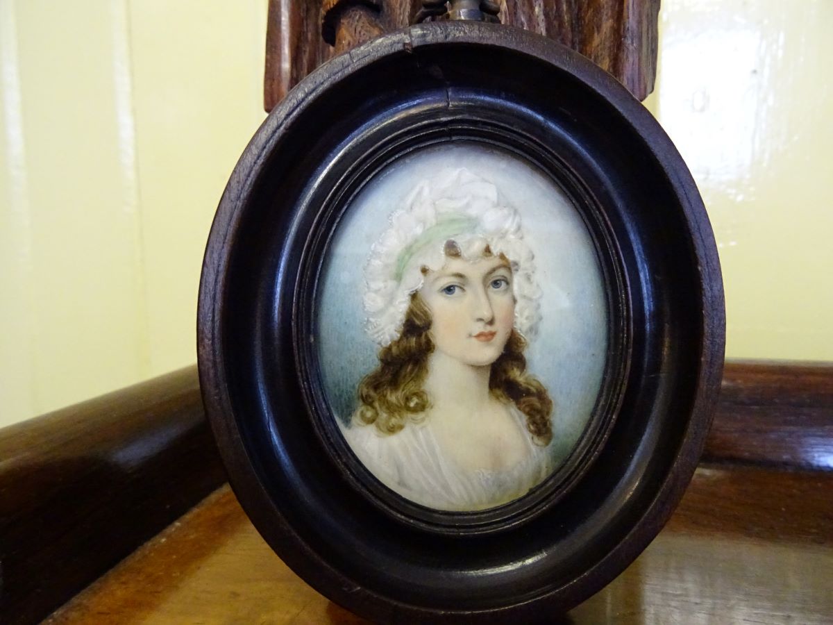 19th century miniature watercolour of a lady